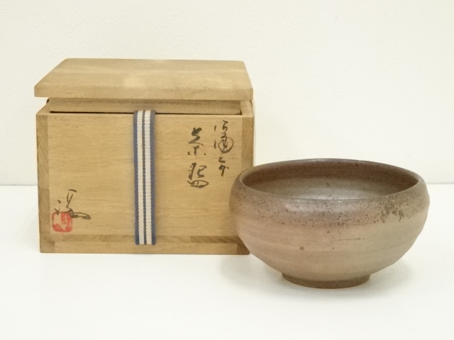 JAPANESE TEA CEREMONY / BIZEN TEA BOWL CHAWAN / ARTISAN WORK